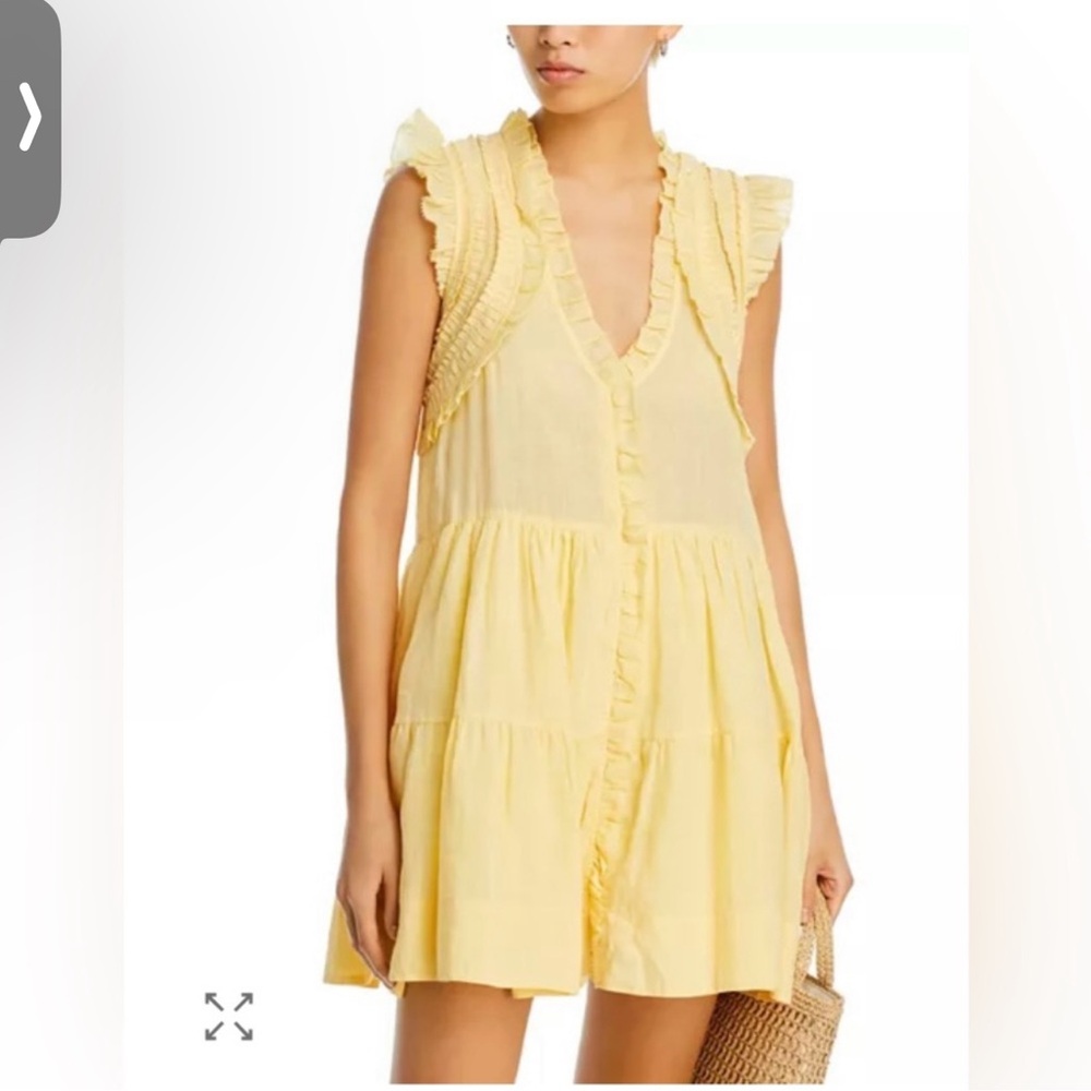 Sea NY Cole Smocked Flutter Sleeves Mini Ramie Dress